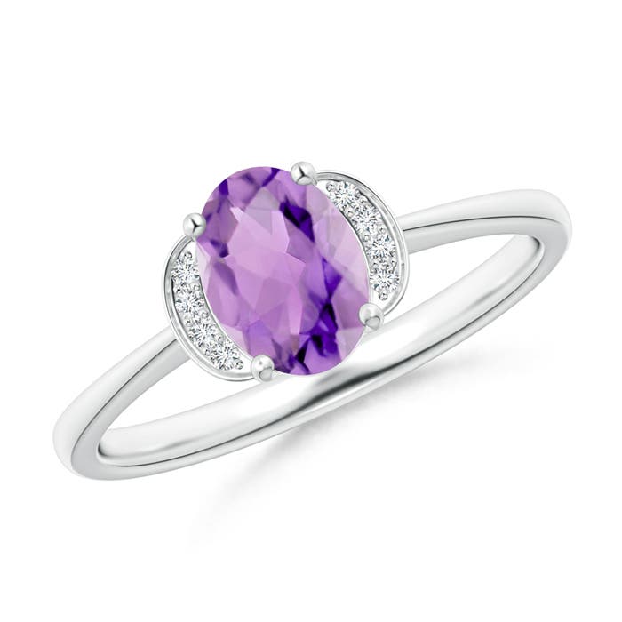 A - Amethyst / 0.74 CT / 14 KT White Gold