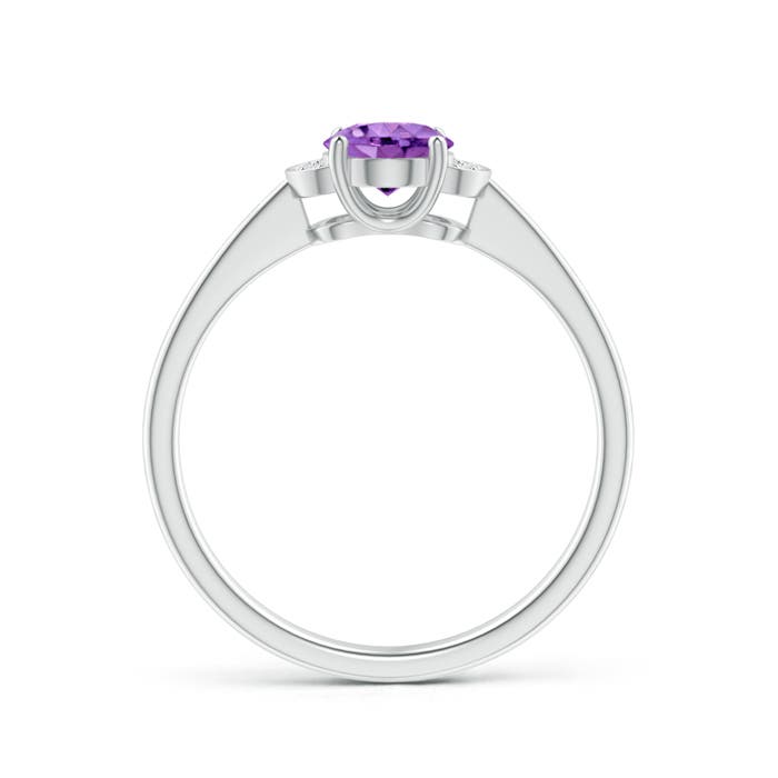 AA - Amethyst / 0.74 CT / 14 KT White Gold