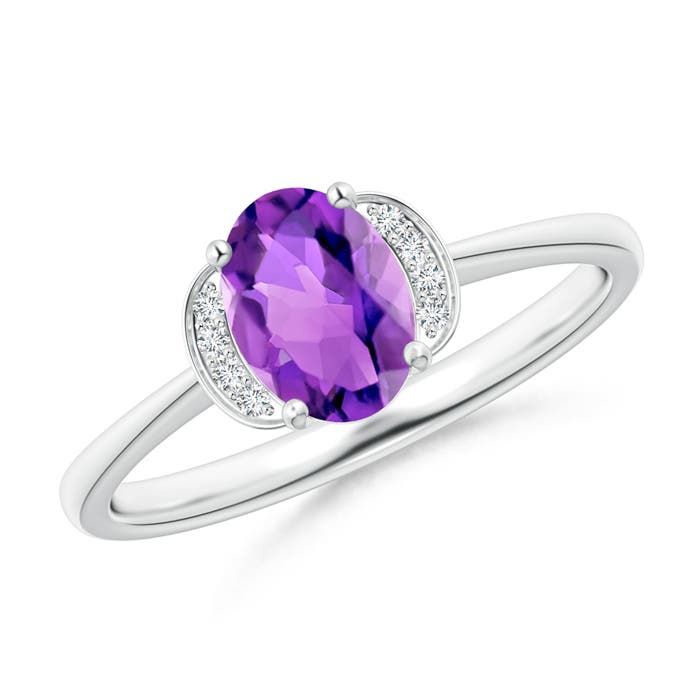 AAA - Amethyst / 0.74 CT / 14 KT White Gold