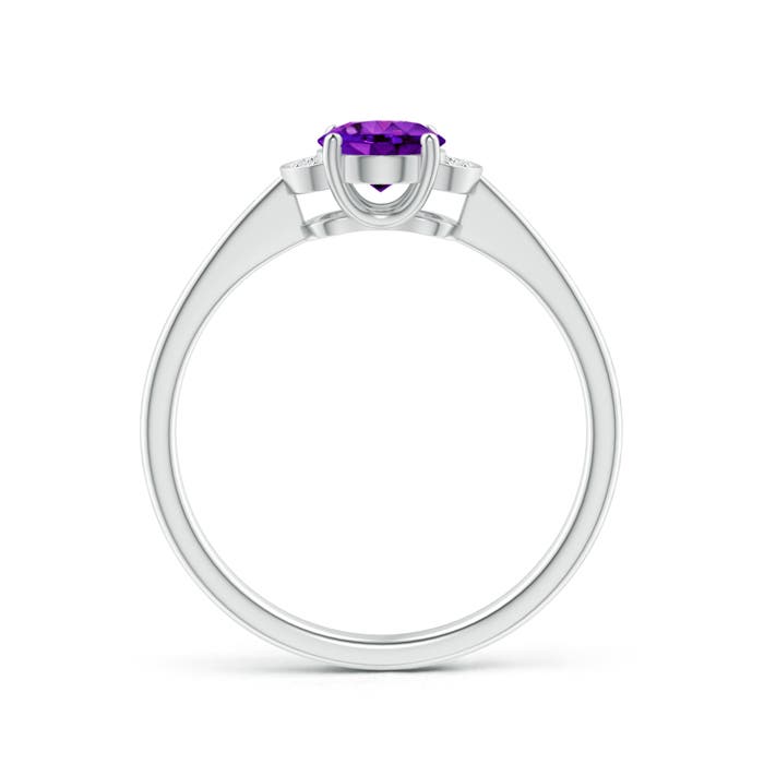 AAAA - Amethyst / 0.74 CT / 14 KT White Gold