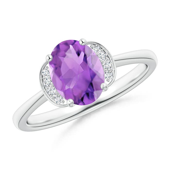 AA - Amethyst / 1.2 CT / 14 KT White Gold