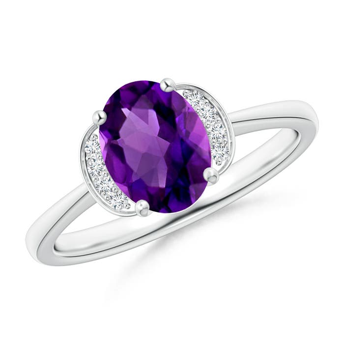 AAAA - Amethyst / 1.2 CT / 14 KT White Gold