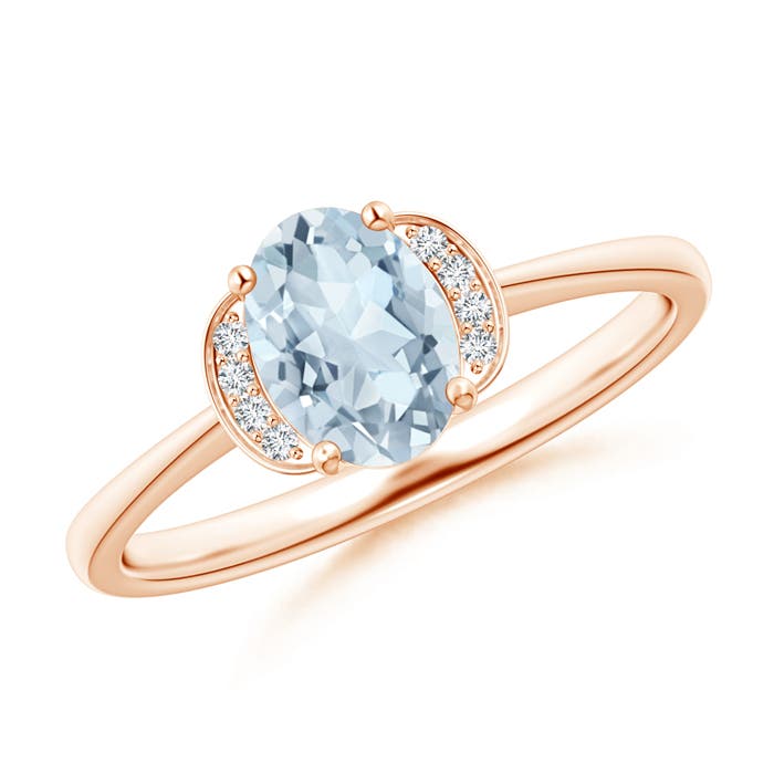 A - Aquamarine / 0.64 CT / 14 KT Rose Gold