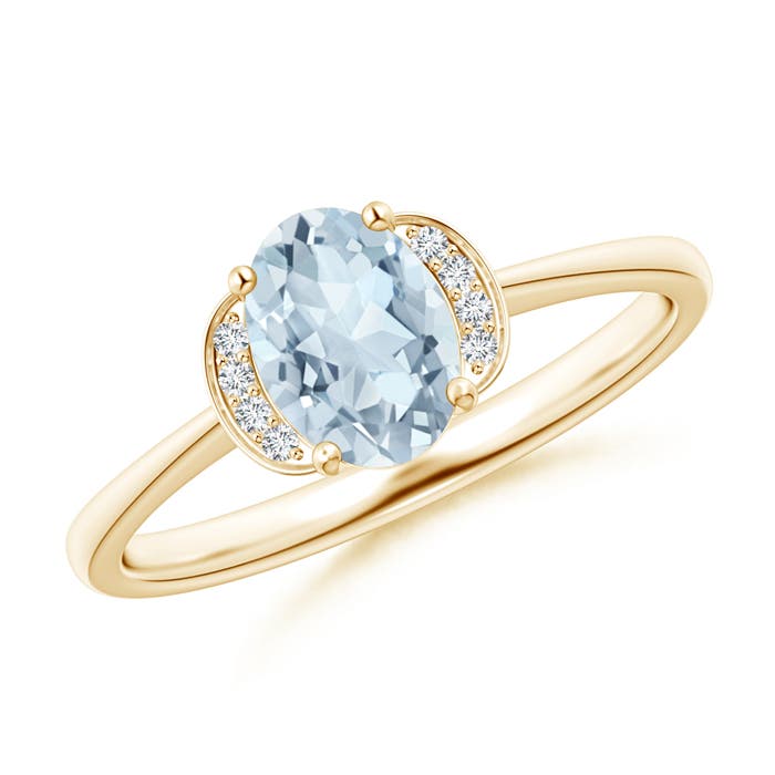 A - Aquamarine / 0.64 CT / 14 KT Yellow Gold