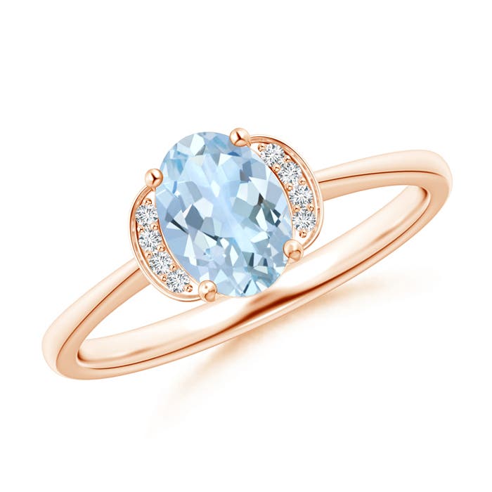 AA - Aquamarine / 0.64 CT / 14 KT Rose Gold