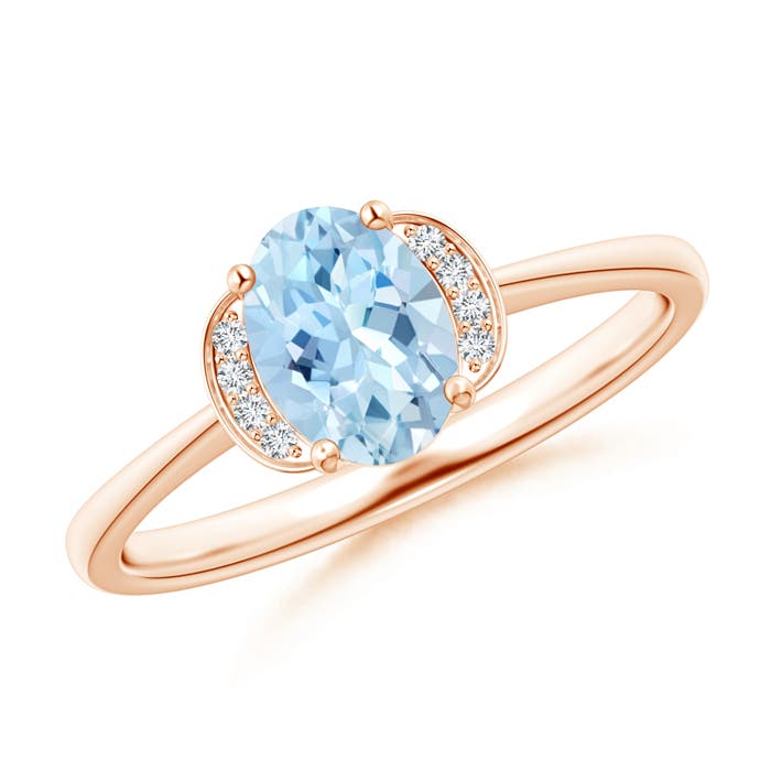 AAA - Aquamarine / 0.64 CT / 14 KT Rose Gold