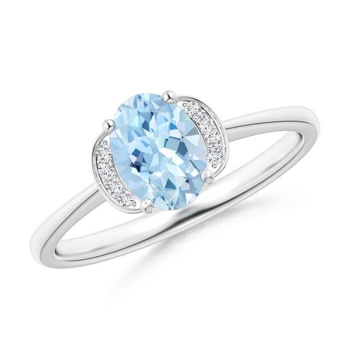 AAA - Aquamarine / 0.64 CT / 14 KT White Gold