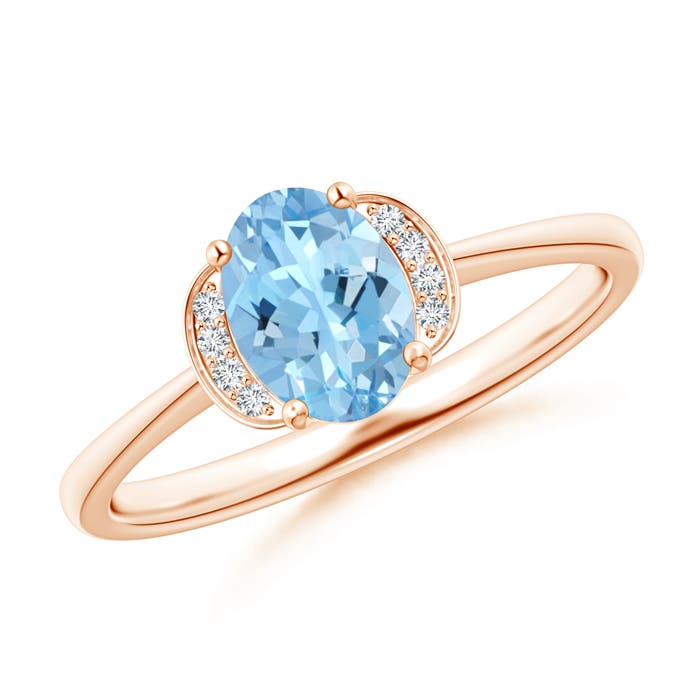 AAAA - Aquamarine / 0.64 CT / 14 KT Rose Gold