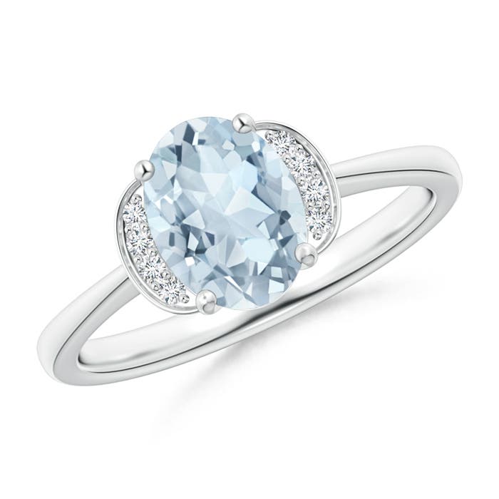 A - Aquamarine / 1.05 CT / 14 KT White Gold