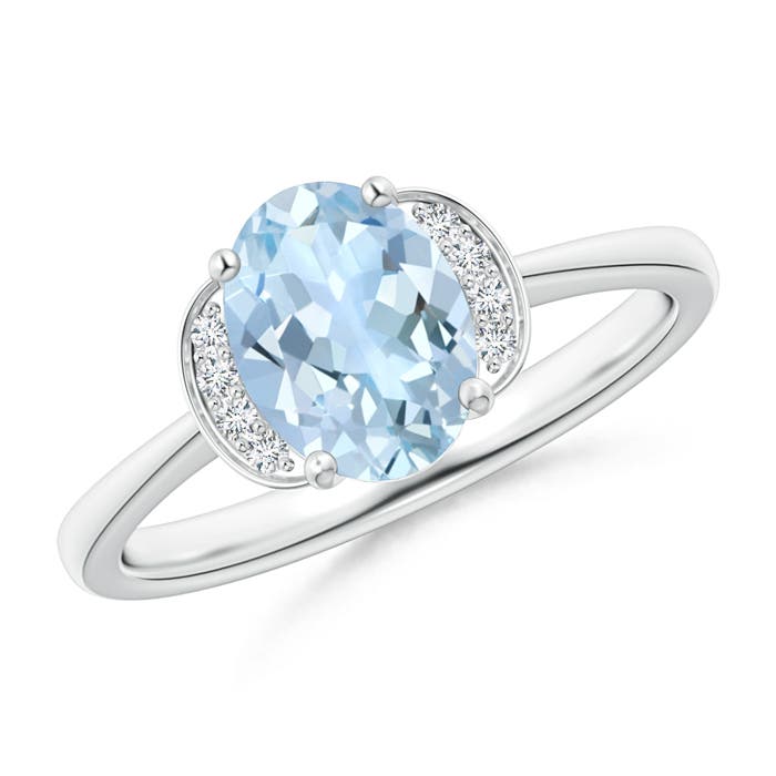 AA - Aquamarine / 1.05 CT / 14 KT White Gold