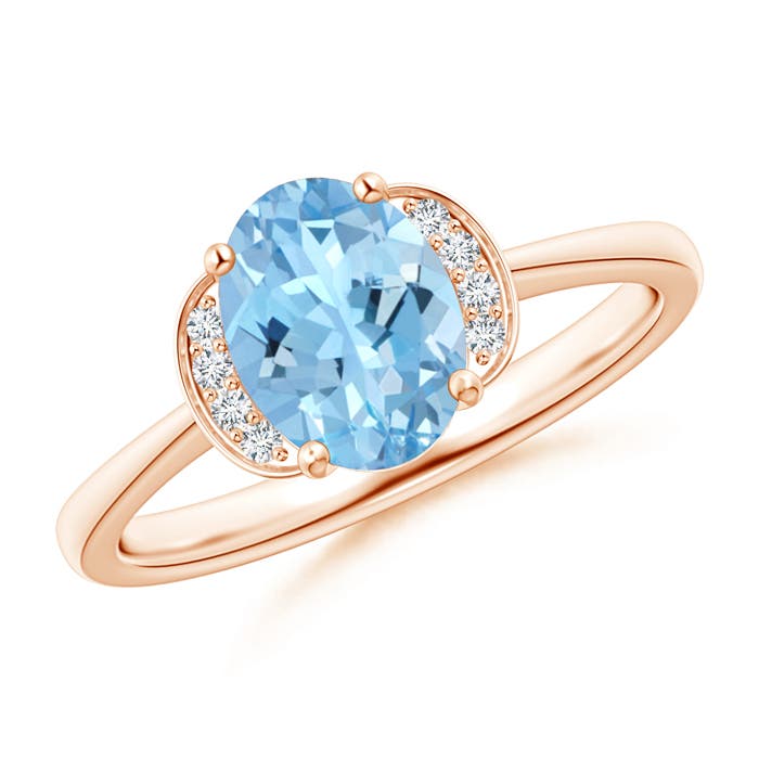 AAAA - Aquamarine / 1.05 CT / 14 KT Rose Gold