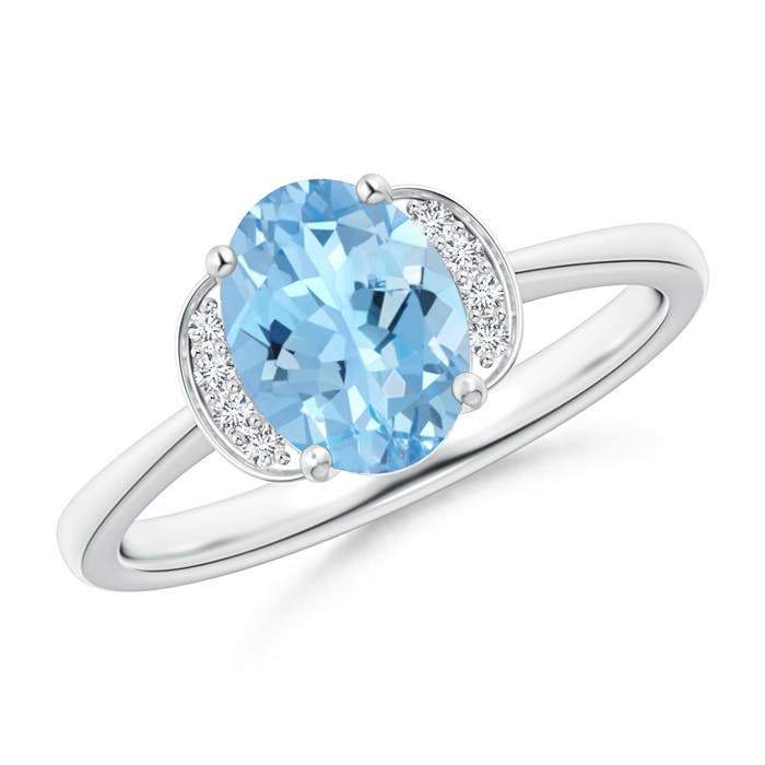 AAAA - Aquamarine / 1.05 CT / 14 KT White Gold