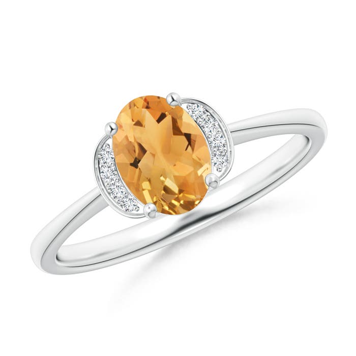 A - Citrine / 0.79 CT / 14 KT White Gold