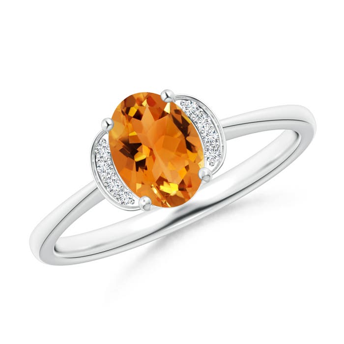 AAA - Citrine / 0.79 CT / 14 KT White Gold