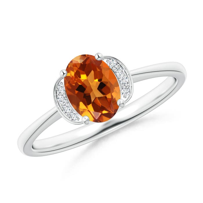 AAAA - Citrine / 0.79 CT / 14 KT White Gold