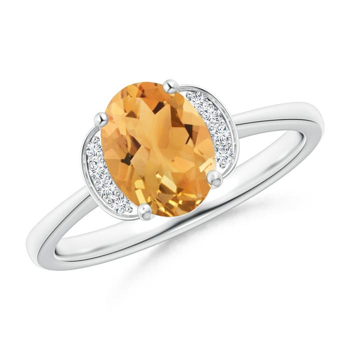 A - Citrine / 1.15 CT / 14 KT White Gold