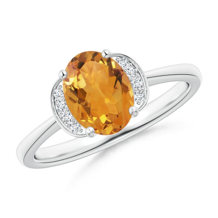 AA - Citrine / 1.15 CT / 14 KT White Gold