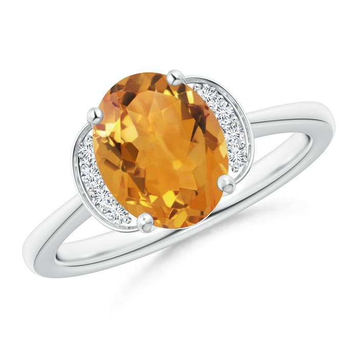 AA - Citrine / 1.71 CT / 14 KT White Gold