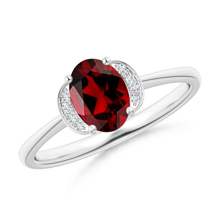 AAAA - Garnet / 0.94 CT / 14 KT White Gold