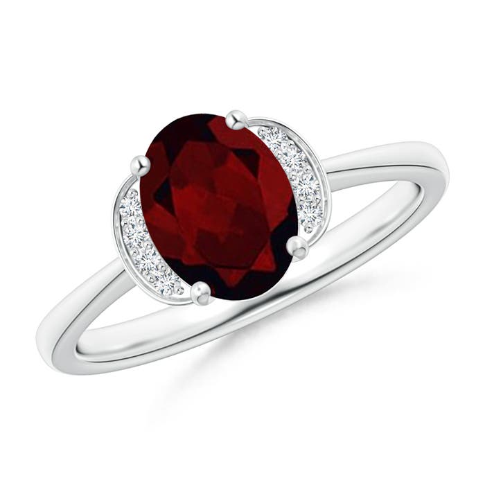 A - Garnet / 1.5 CT / 14 KT White Gold