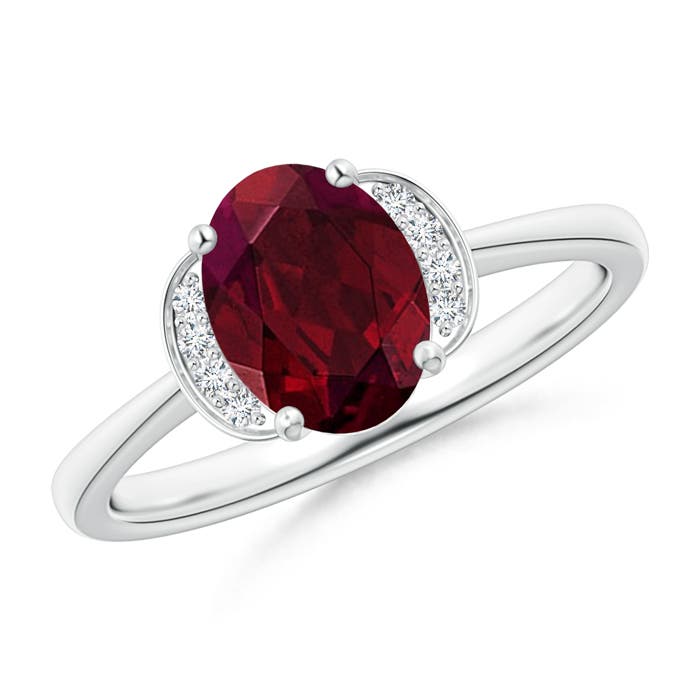 AA - Garnet / 1.5 CT / 14 KT White Gold