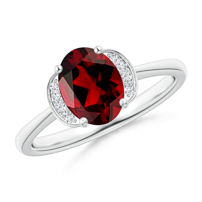 AAAA - Garnet / 1.5 CT / 14 KT White Gold