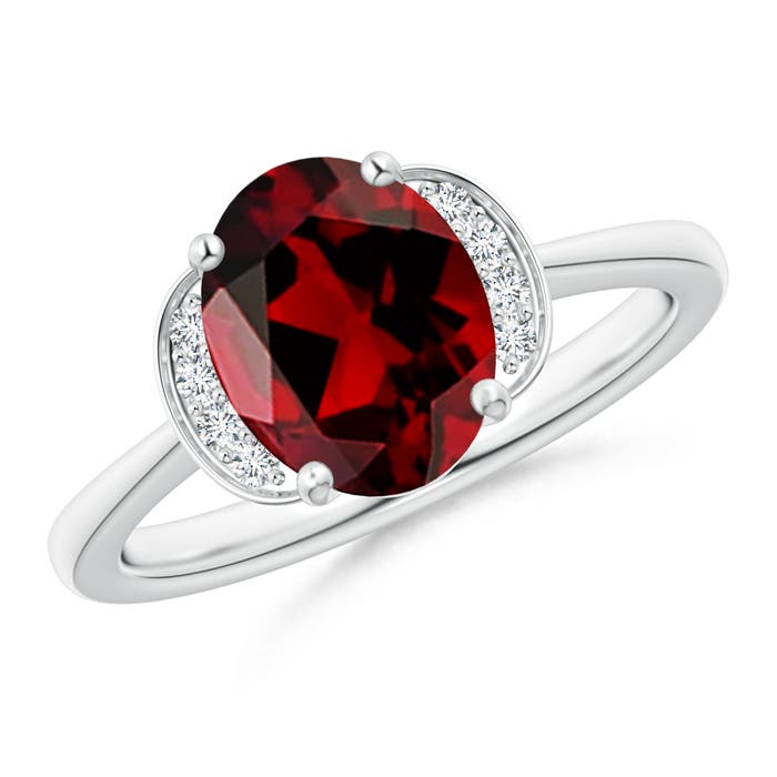 AAAA - Garnet / 2.06 CT / 14 KT White Gold