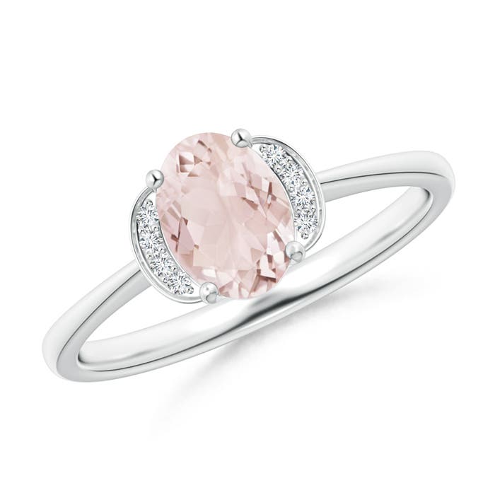 A - Morganite / 0.74 CT / 14 KT White Gold