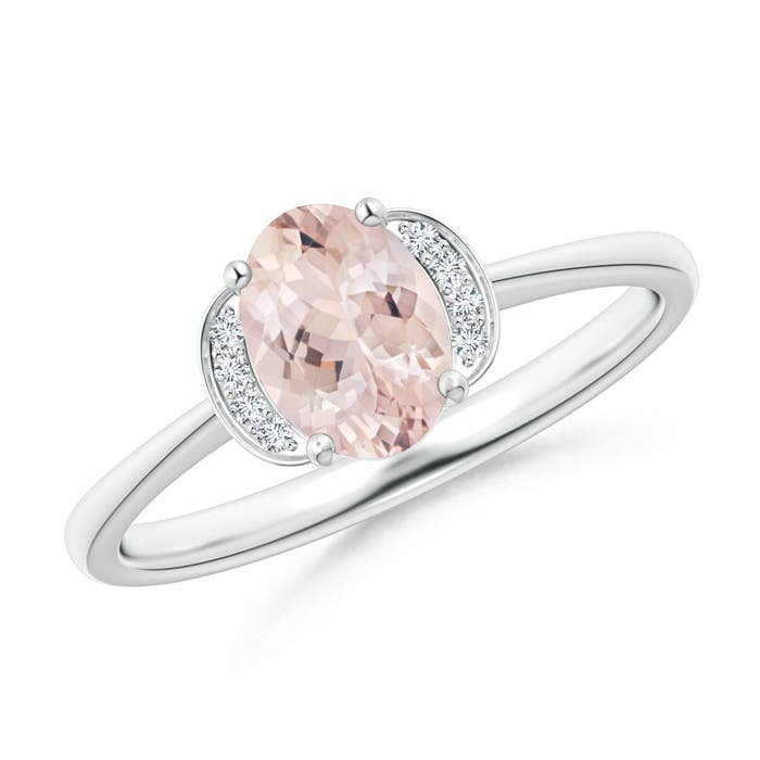 AA - Morganite / 0.74 CT / 14 KT White Gold