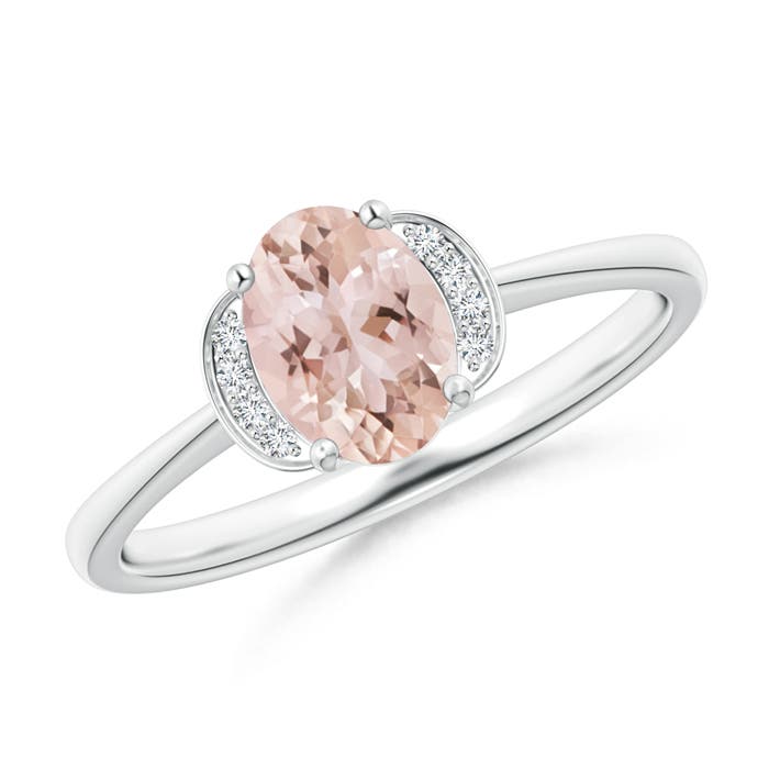 AAA - Morganite / 0.74 CT / 14 KT White Gold