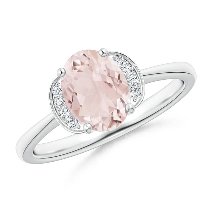 A - Morganite / 1.15 CT / 14 KT White Gold