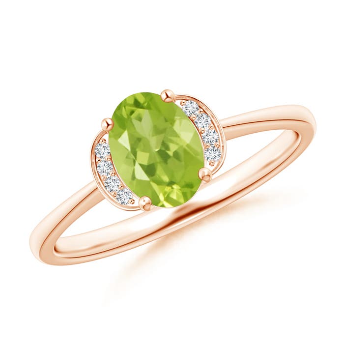 AA - Peridot / 0.89 CT / 14 KT Rose Gold