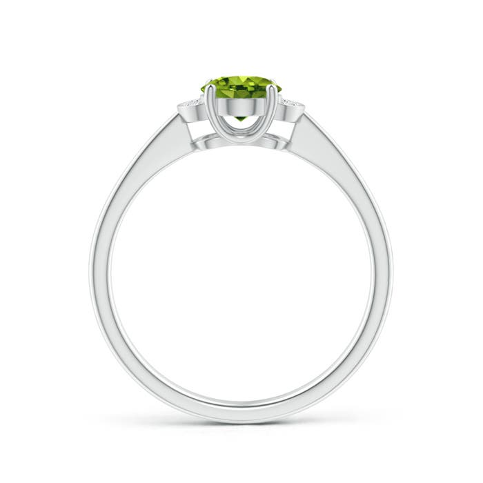 AAAA - Peridot / 0.89 CT / 14 KT White Gold