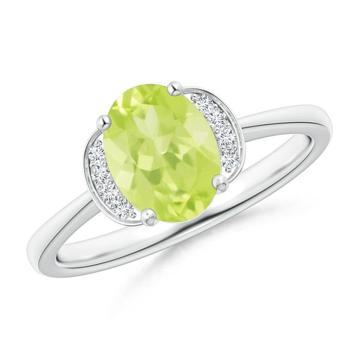 A - Peridot / 1.4 CT / 14 KT White Gold