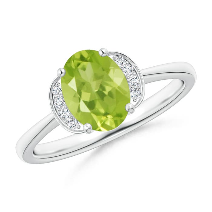 AA - Peridot / 1.4 CT / 14 KT White Gold