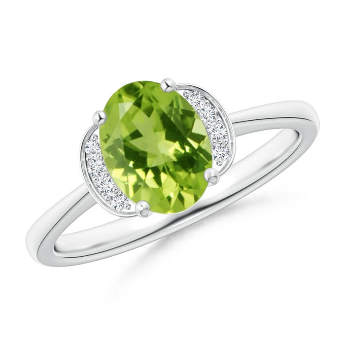 AAA - Peridot / 1.4 CT / 14 KT White Gold