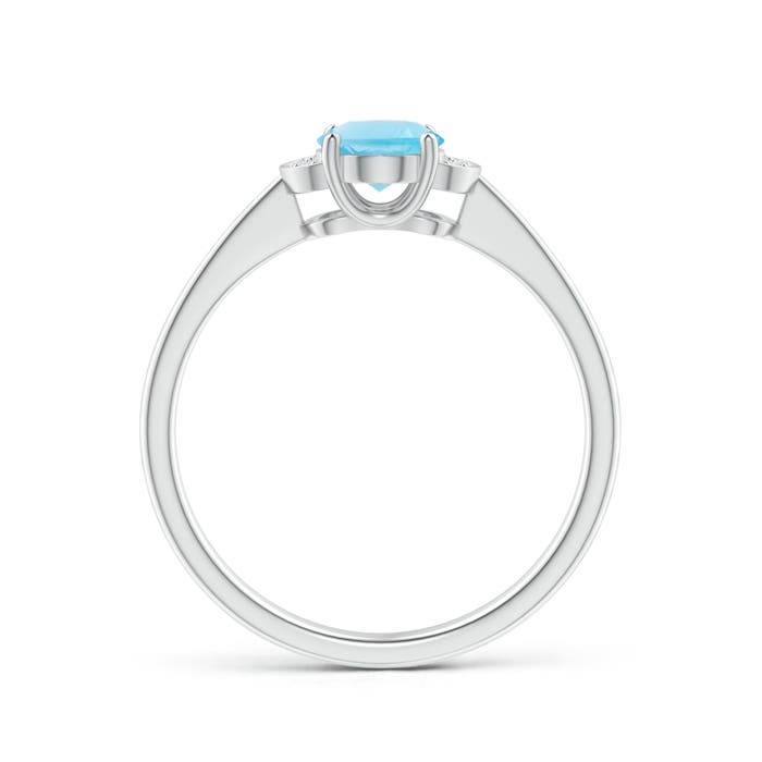 A - Swiss Blue Topaz / 0.99 CT / 14 KT White Gold