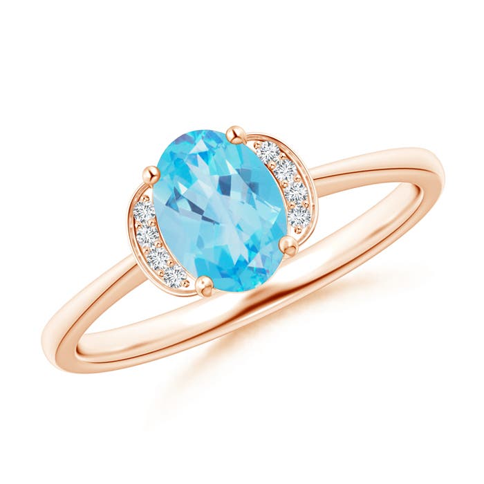 AA - Swiss Blue Topaz / 0.99 CT / 14 KT Rose Gold