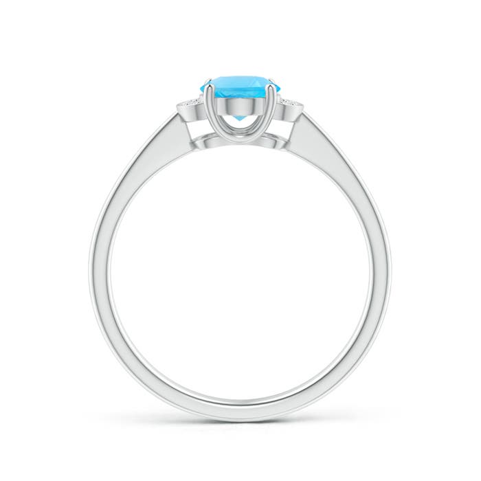 AA - Swiss Blue Topaz / 0.99 CT / 14 KT White Gold