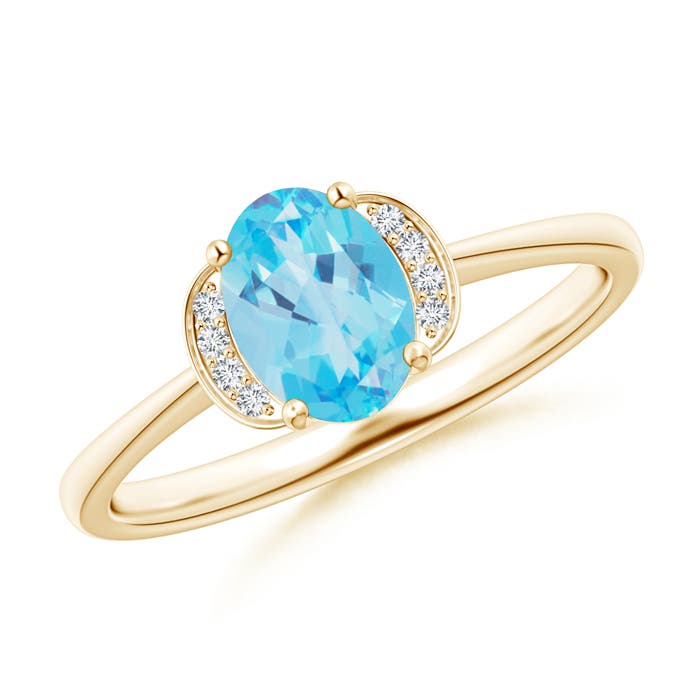 AA - Swiss Blue Topaz / 0.99 CT / 14 KT Yellow Gold