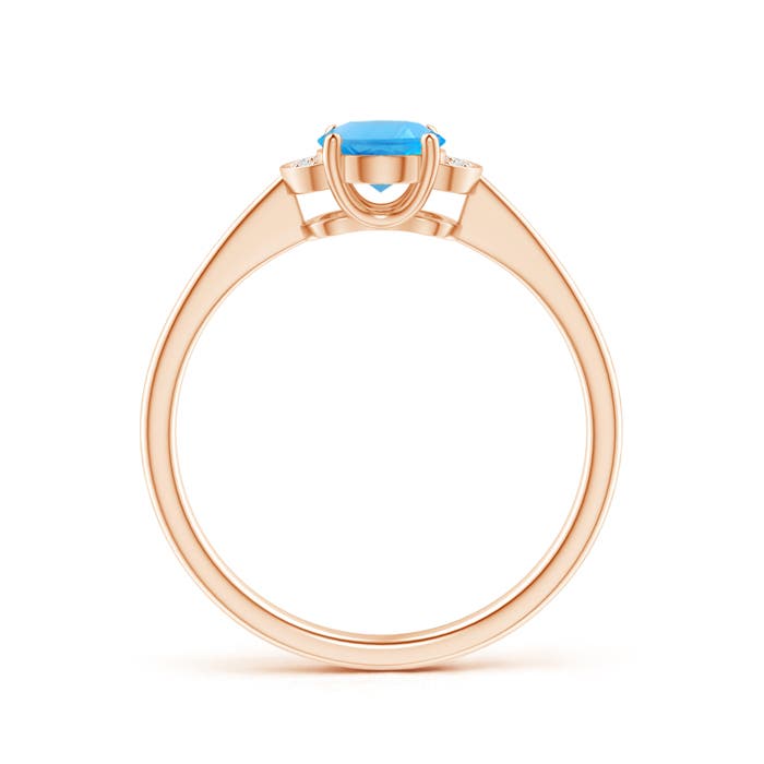 AAAA - Swiss Blue Topaz / 0.99 CT / 14 KT Rose Gold