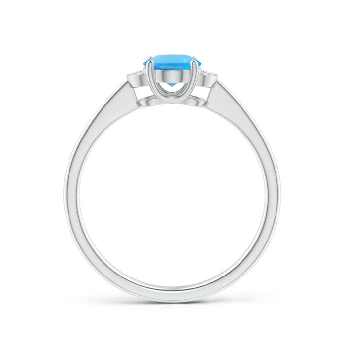 AAAA - Swiss Blue Topaz / 0.99 CT / 14 KT White Gold