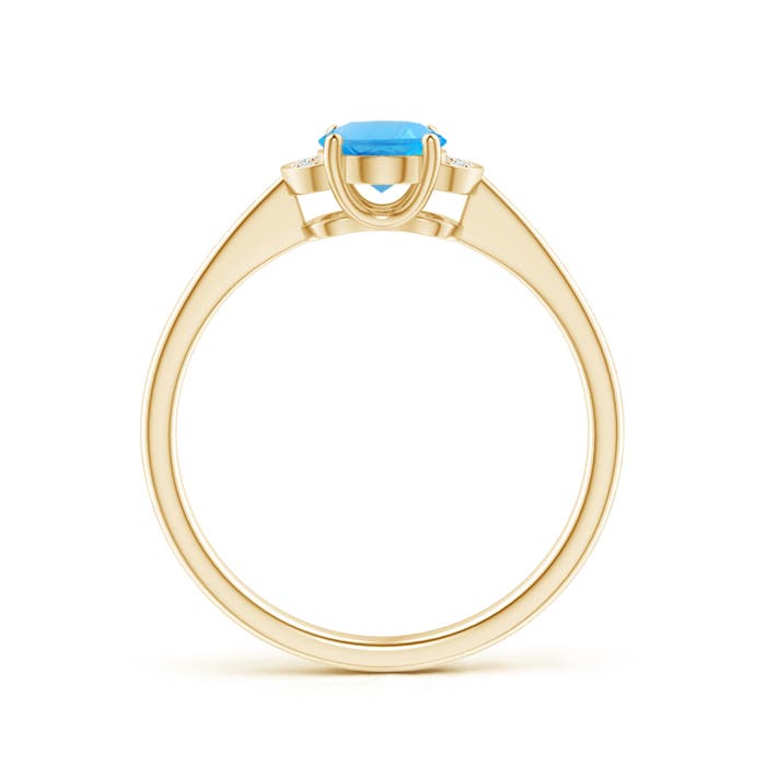 AAAA - Swiss Blue Topaz / 0.99 CT / 14 KT Yellow Gold