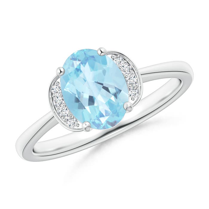 A - Swiss Blue Topaz / 1.55 CT / 14 KT White Gold