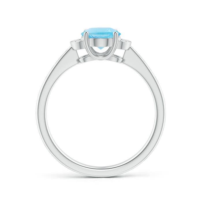 A - Swiss Blue Topaz / 1.55 CT / 14 KT White Gold