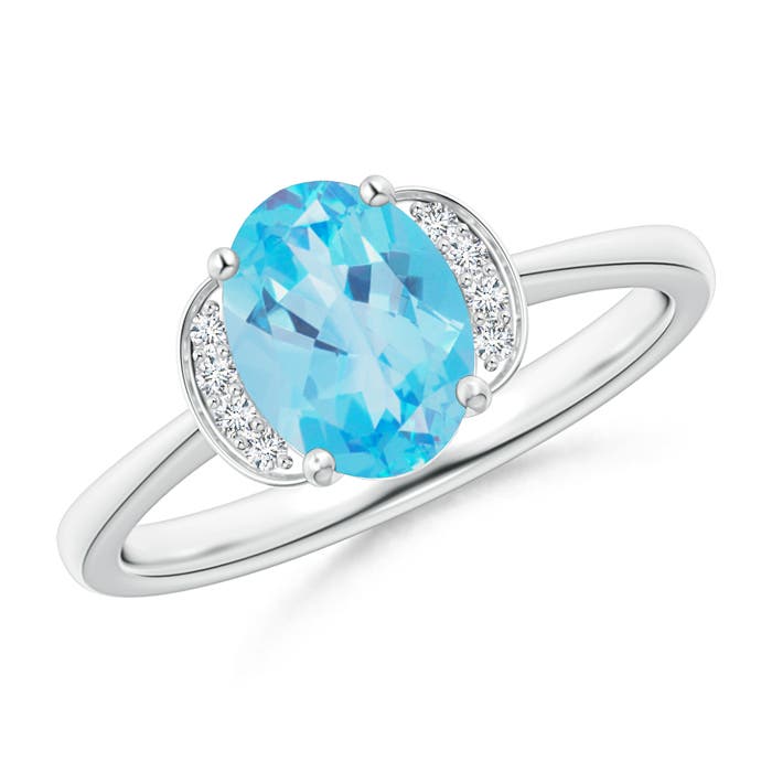 AA - Swiss Blue Topaz / 1.55 CT / 14 KT White Gold