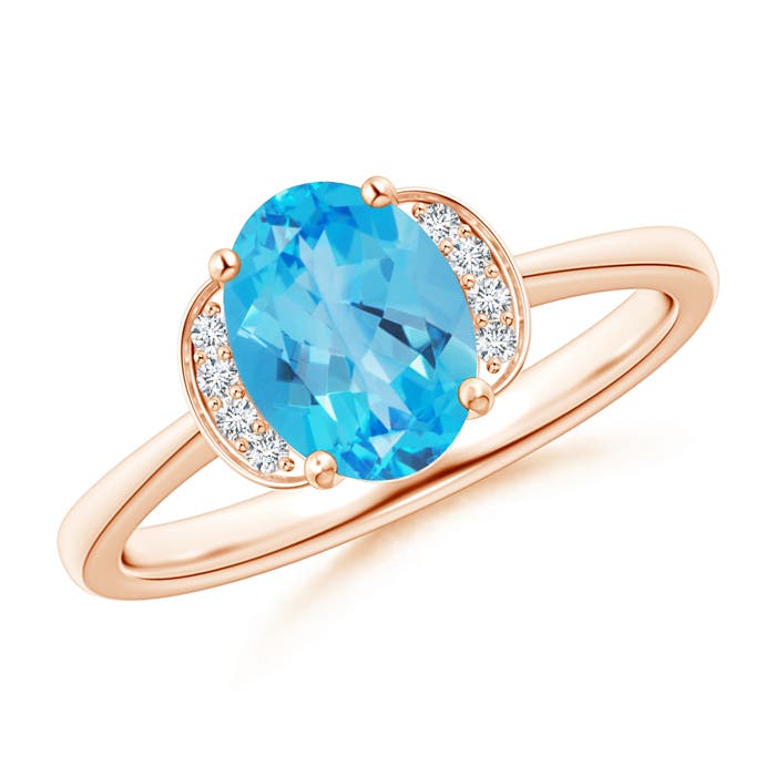 AAA - Swiss Blue Topaz / 1.55 CT / 14 KT Rose Gold