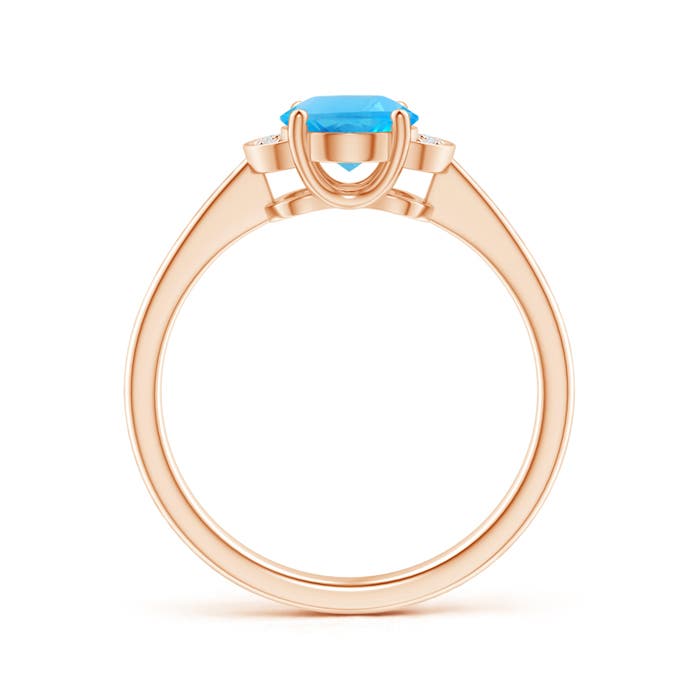 AAA - Swiss Blue Topaz / 1.55 CT / 14 KT Rose Gold