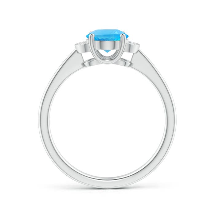 AAA - Swiss Blue Topaz / 1.55 CT / 14 KT White Gold