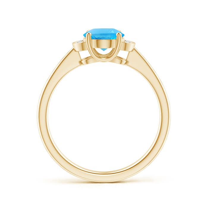 AAA - Swiss Blue Topaz / 1.55 CT / 14 KT Yellow Gold